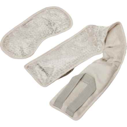 Brookstone Microwave and Freezer Silica Pearl Eye Mask and Body Wrap in White