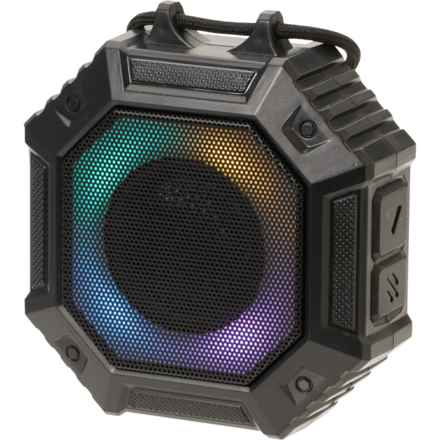 Brookstone Sonic Splash Wireless Rugged LED Speaker in Black