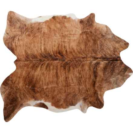 BS Trading Cowhide Area Rug - 5’6”x7’6” in Brown Brindle/White