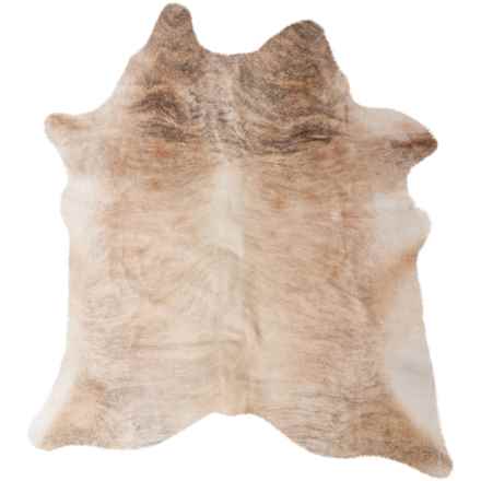 BS Trading Cowhide Area Rug - 5’6”x7’6” in Light Brown Brindle