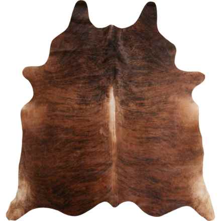 BS Trading Cowhide Area Rug - 5’6”x7’6” in Medium Brown Brindle