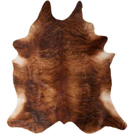 BS Trading Cowhide Area Rug - 5’6”x7’6” in Medium Brown Brindle