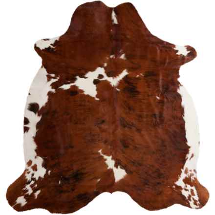 BS Trading Cowhide Area Rug - 5’6”x7’6” in Red Brindle/White