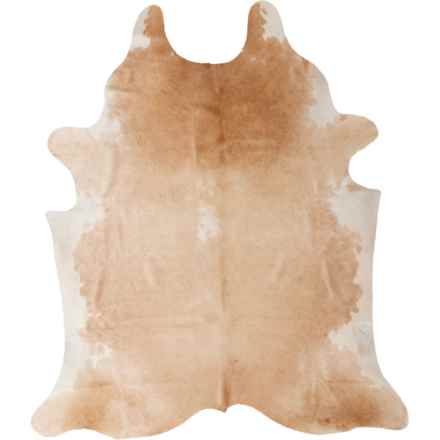 BS Trading Cowhide Area Rug - 5’6”x7’6” in Tan W/ White