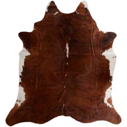 BS Trading Cowhide Area Rug - 6x8’ in Red Brindle/Whie