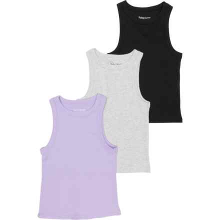 BTWEEN ACTIVE Big Girls Active Ribbed Tank Top - 3-Pack in Digital Lavender