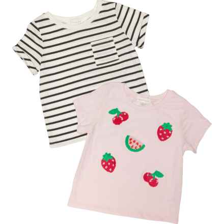 Btween Big Girls Cotton-Blend T-Shirts - 2-Pack, Short Sleeve in Cradle Pink