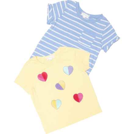 Btween Big Girls Cotton-Blend T-Shirts - 2-Pack, Short Sleeve in Mellow Yellow