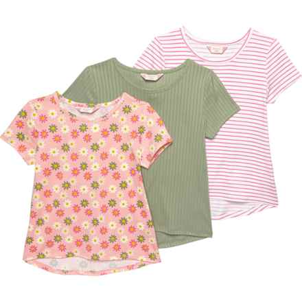 Btween Big Girls Tea T-Shirts - 3-Pack, Short Sleeve in Tea