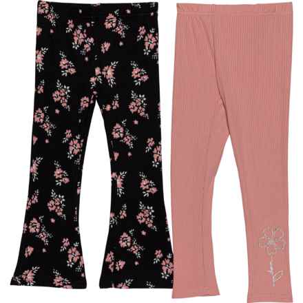 Btween Little Girls Leggings and Flared Leggings - 2-Pack in Black