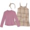 Btween Little Girls Shirt and Jumper Set - Long Sleeve in Pale Mauve