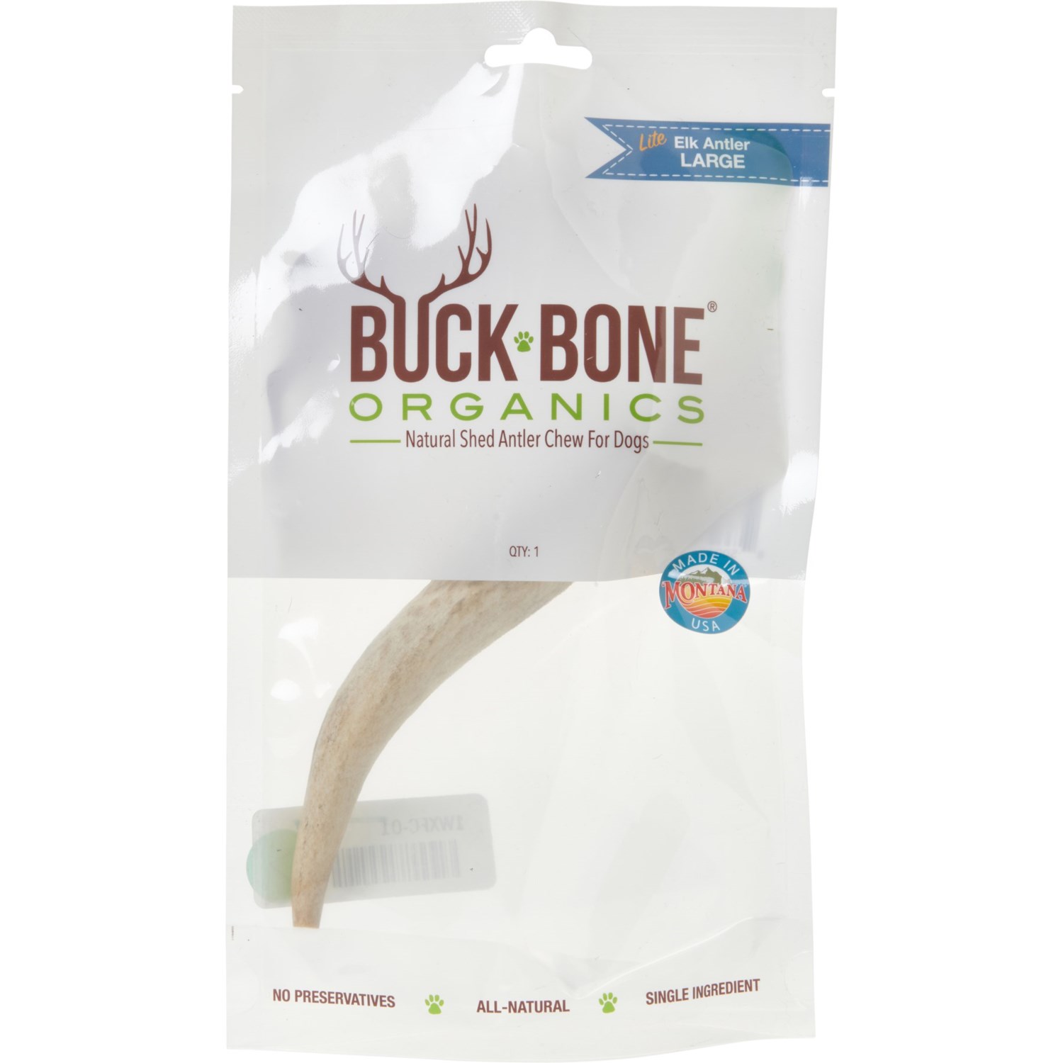 BUCK BONE Elk Antler Dog Chew Treat - Large - Save 31%