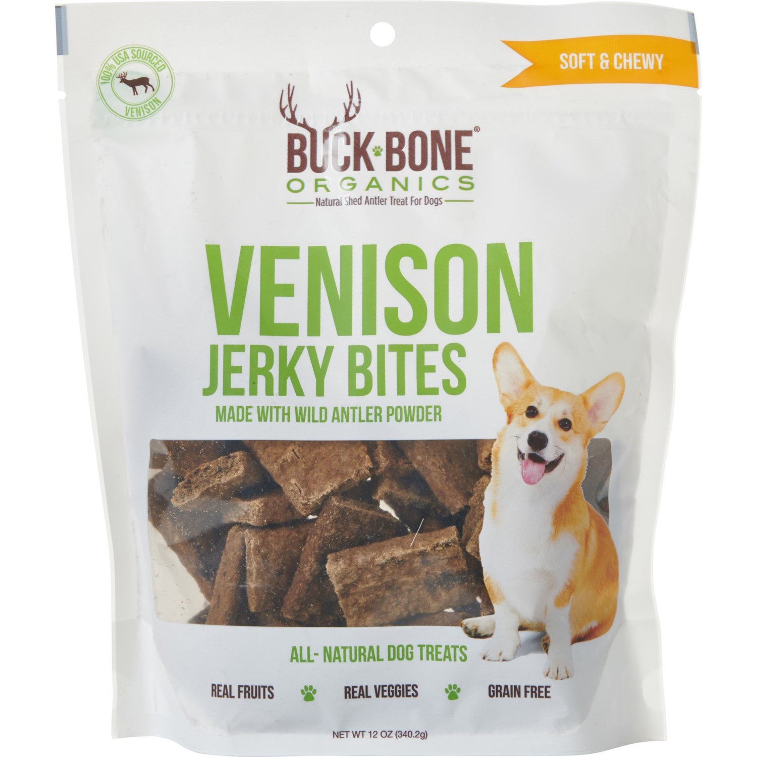 BUCK BONE Venison Jerky Bites Dog Treats 12 oz. Save 33