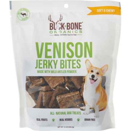 BUCK BONE Venison Jerky Bites Dog Treats - 12 oz. in Venison