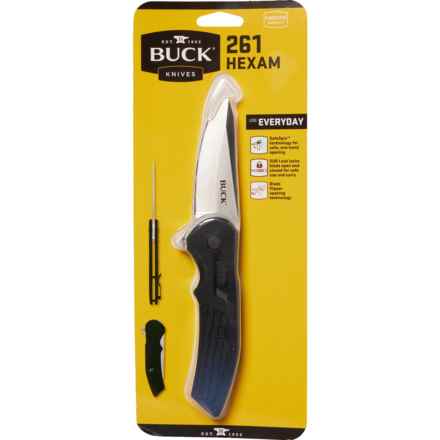 Buck Knives 260 Hexam Drop Point Folding Knife - 3-1/3” in Black