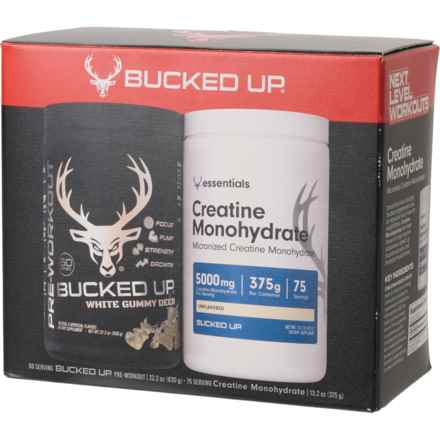 Buck'd Up Pre-Workout Deer Gummys and Creatine Monohydrate Dietary Supplement Set - 2-Pack in Multi