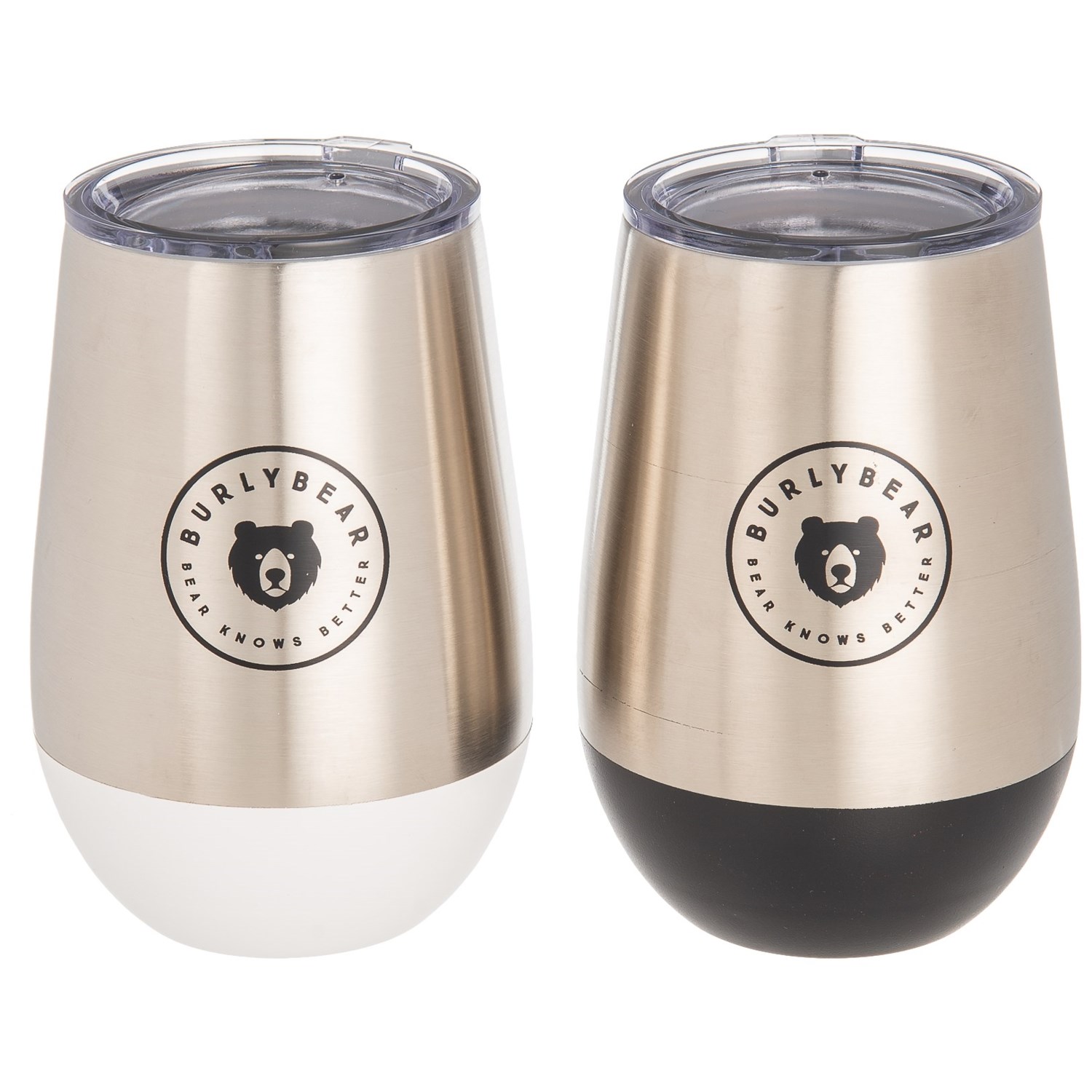 Burly Bear Insulated Camping Mugs Set of 2, 12 oz.