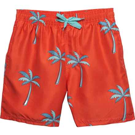 BURNSIDE APPAREL Big Boys Palm Swim Shorts in Coral