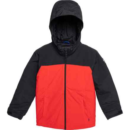 Burton Big Boys Lodgepole Ski Jacket - Waterproof, Insulated in True Black/Tomato