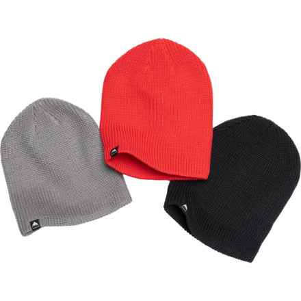 Burton Big Boys Recycled DND Beanies - 3-Pack in True Black/Sharkskin/Tomato