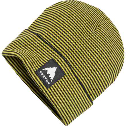 Burton Big Boys Recycled Stripe Beanie in True Black/Sulfur