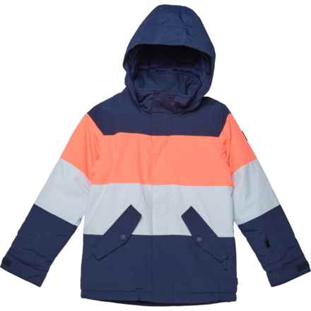Burton Big Boys Symbol Ski Jacket - Waterproof, Insulated in Dress Blue/Ballad Blue/Tetra Orange