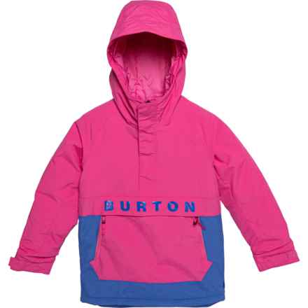 Burton Big Girls Frostner Anorak Ski Jacket - Waterproof, Insulated in Fuchsia Fusion/Amparo Blue