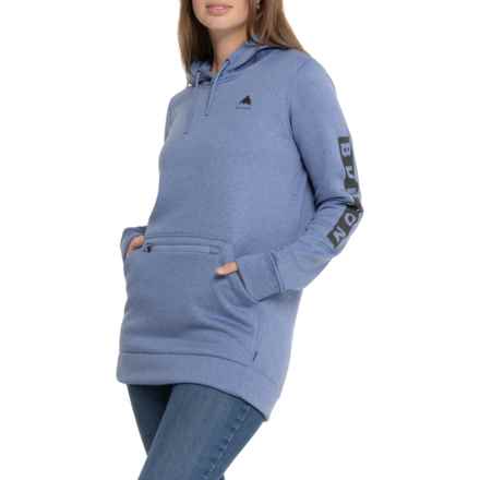 Burton Oak Long Hoodie in Slate Blue Heather