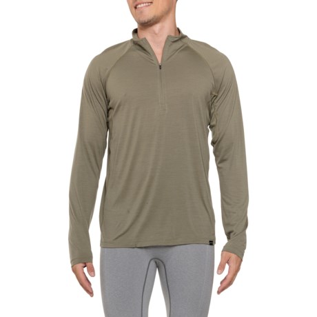 Burton Phayse Base Layer Top - Merino Wool, Zip Neck, Long Sleeve in Forest Moss