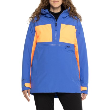 Burton Pillowline Gore-Tex® Anorak Snowboard Jacket - Waterproof, Insulated, Zip Neck in Ampblu/Traorg