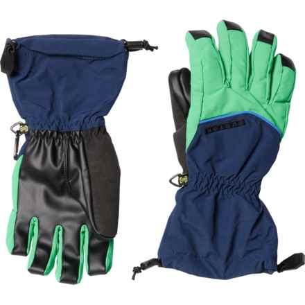 Burton Profile Gloves - Waterproof, Insulated, Touchscreen Compatible (For Big Boys) in Dress Blue/Galaxy Green