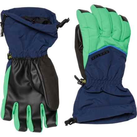 Burton Profile Mittens - Waterproof, Insulated, Touchscreen Compatible (For Big Boys) in Dress Blue/Galaxy Green