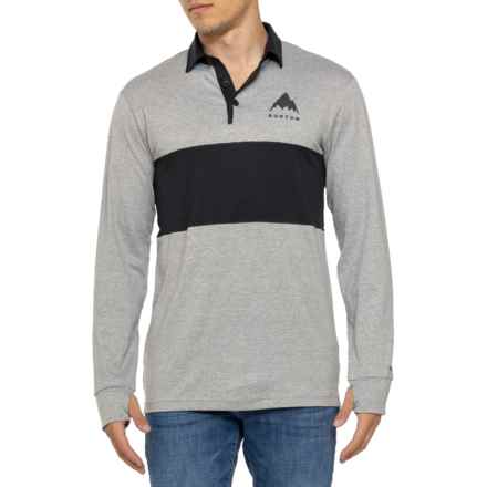 Burton Rugby Midweight Base Layer Top - Long Sleeve in Gray Heather/True Black