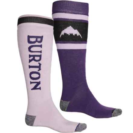 Burton Weekend Midweight Ski Socks - 2-Pack (For Men) in Violet Halo