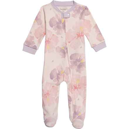 BURT'S BEES BABY Infant Girls Hibiscus Sleep and Play Suit - Long Sleeve in Pink