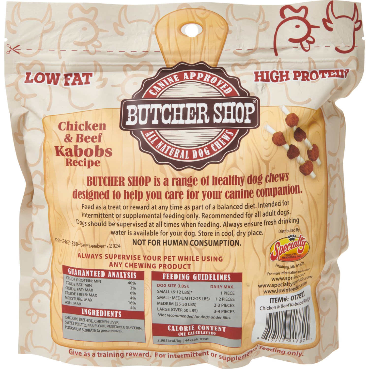 Butcher Shop Chicken and Beef Kabobs Dog Treats 25Pack Save 31