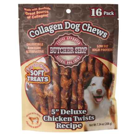 Butcher Shop Deluxe Twists Collagen Chicken Dog Treats - 16-Pack in Collagen/Chicken