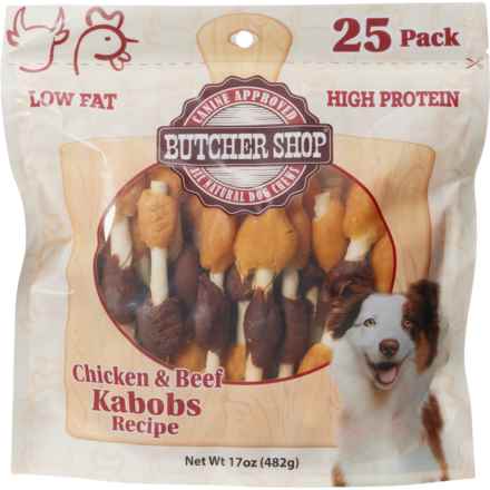 Butcher Shop Kabobs Dog Treats - 25-Pack in Chicken/Beef