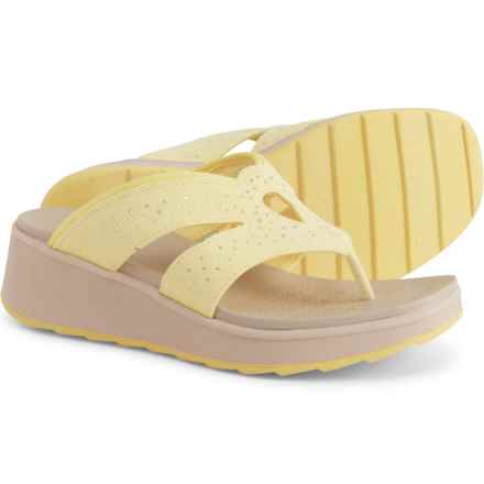 Bzees Nola Wedge Thong Sandals (For Women) in Yellow