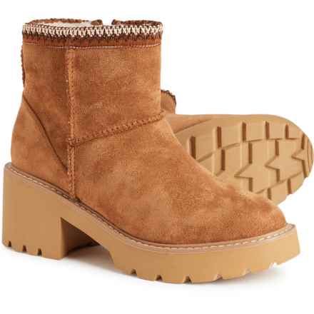 C & C CALIFORNIA Lugged Sole Faux-Shearling Boots (For Women) in Tan