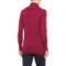 323NW_2 Cable & Gauge Ribbed Cowl Neck Tunic Sweater (For Women)