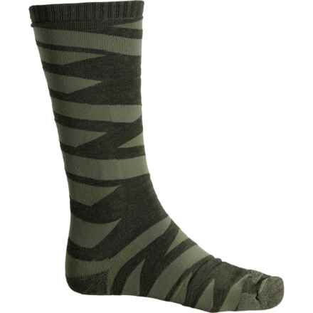 Cabot & Sons Diagonal Stripes Ski Socks - Merino Wool, Over the Calf (For Men) in Forest/ Wurzel