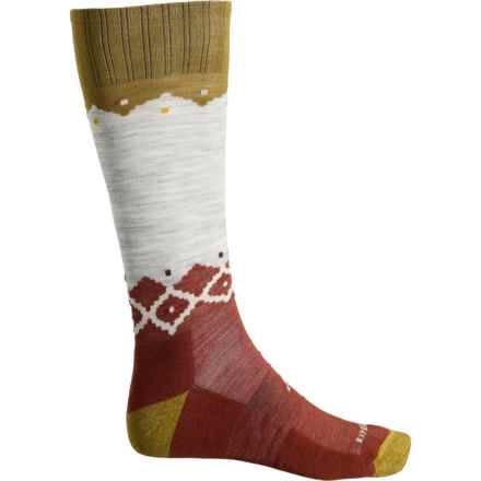 Cabot & Sons Fashion Sweater Ski Socks - Merino Wool, Over the Calf (For Men) in Chestnut Heather/ Ash