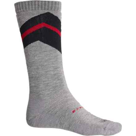 Cabot & Sons Fast Jacket Ski Socks - Merino Wool, Over the Calf (For Men) in Light Gray/ Black