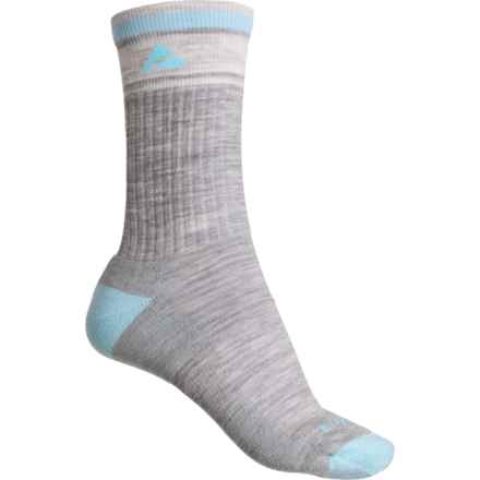 Cabot & Sons Hiking Socks - Merino Wool, Crew (For Women) in Light Gray/Glacier