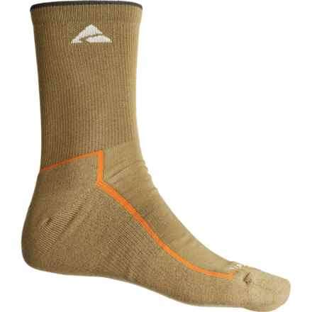 Cabot & Sons Micro Hiking Socks - Merino Wool, Crew (For Men) in Bear Brown/ Black