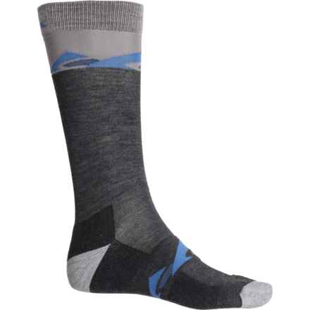 Cabot & Sons Mountain Ski Socks - Merino Wool, Over the Calf (For Men) in Charcoal/ Light Gray