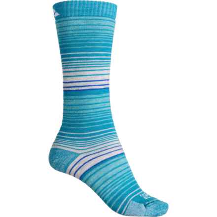 Cabot & Sons Ombre Stripes Ski Socks - Merino Wool, Over the Calf (For Women) in Blue Green/ Aqua Heather