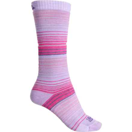 Cabot & Sons Ombre Stripes Ski Socks - Merino Wool, Over the Calf (For Women) in Lavender/ Boysenberry