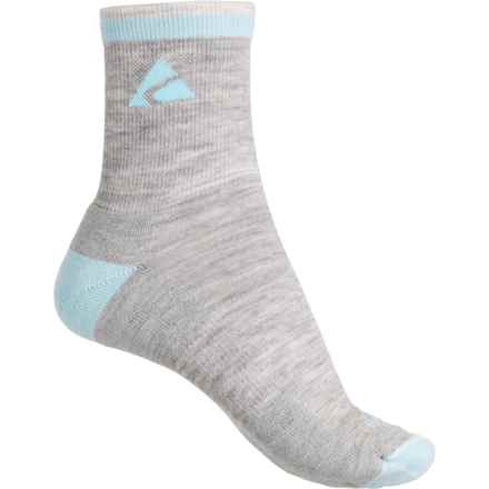 Cabot & Sons Trail Hiking Socks - Merino Wool, Quarter Crew (For Women) in Light Gray/ Glacier